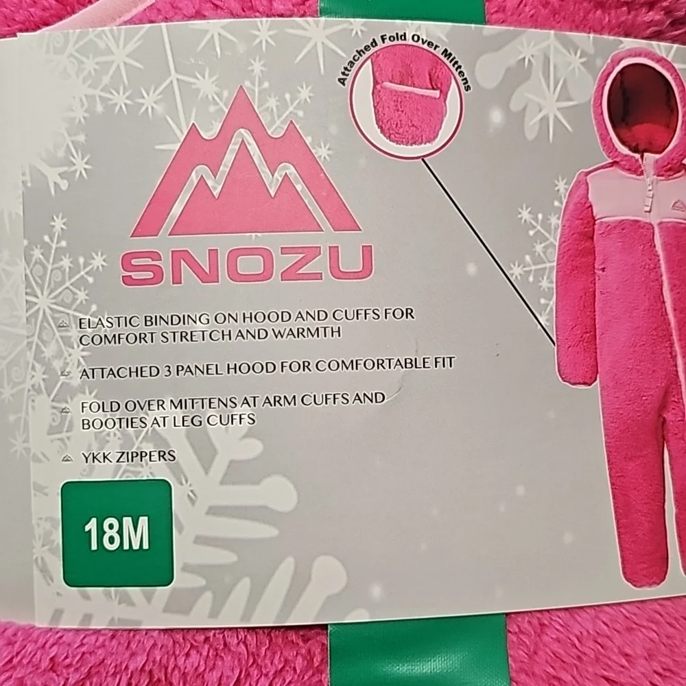 Snozu Infant 2-piece Fleece Set, pink nwt 18m